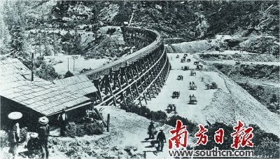 美国横贯东西铁路修筑的历史图片